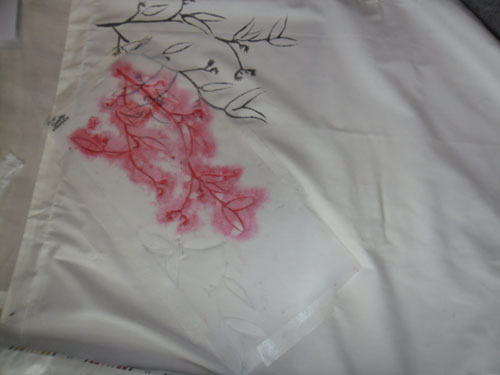 12. stencil onto pillow